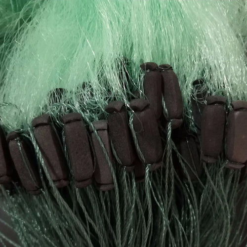 3-Layer Trammel Gill Net — Green Nylon Mono, 1.5m Depth × 100m Length, 4cm Mesh