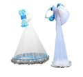 Nylon Hand Cast Net Set (Pair) — 3/8" Mesh with Ringed Lead Sinkers, Saltwater & Freshwater