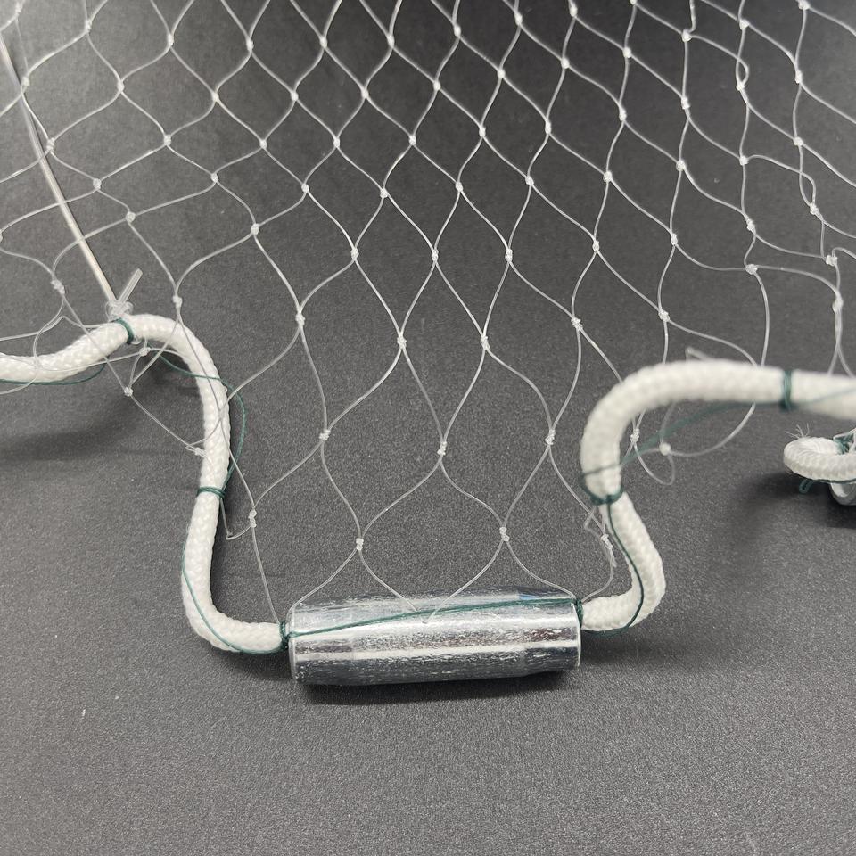 Nylon Hand Cast Net Set (Pair) — 3/8" Mesh with Ringed Lead Sinkers, Saltwater & Freshwater