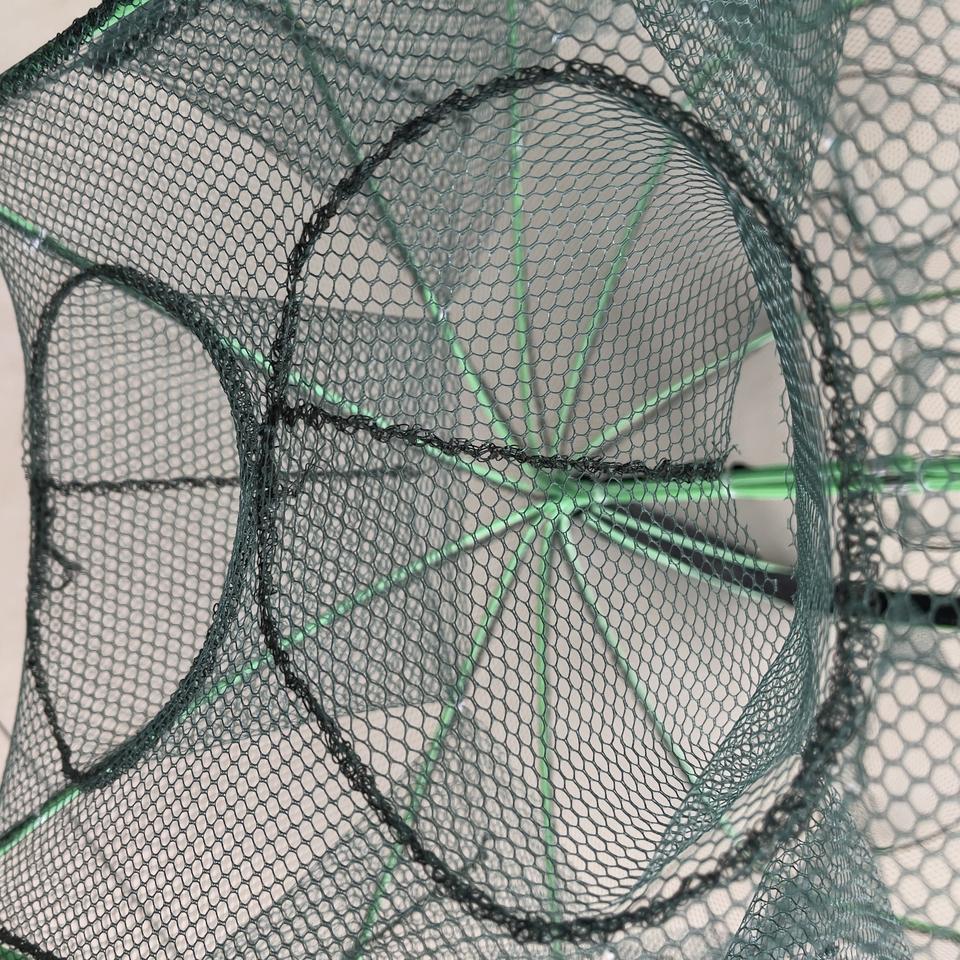 Foldable Reinforced Shrimp & Crab Trap — 8-Sided Umbrella Cage (Auto Open, Portable)